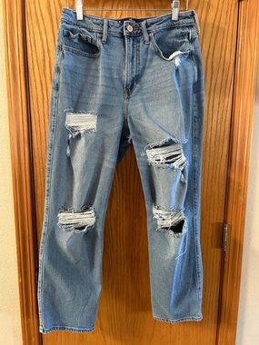 Hollister Distressed Blue Jeans Low Rise Boot Classic Stretch Sz 7R 28